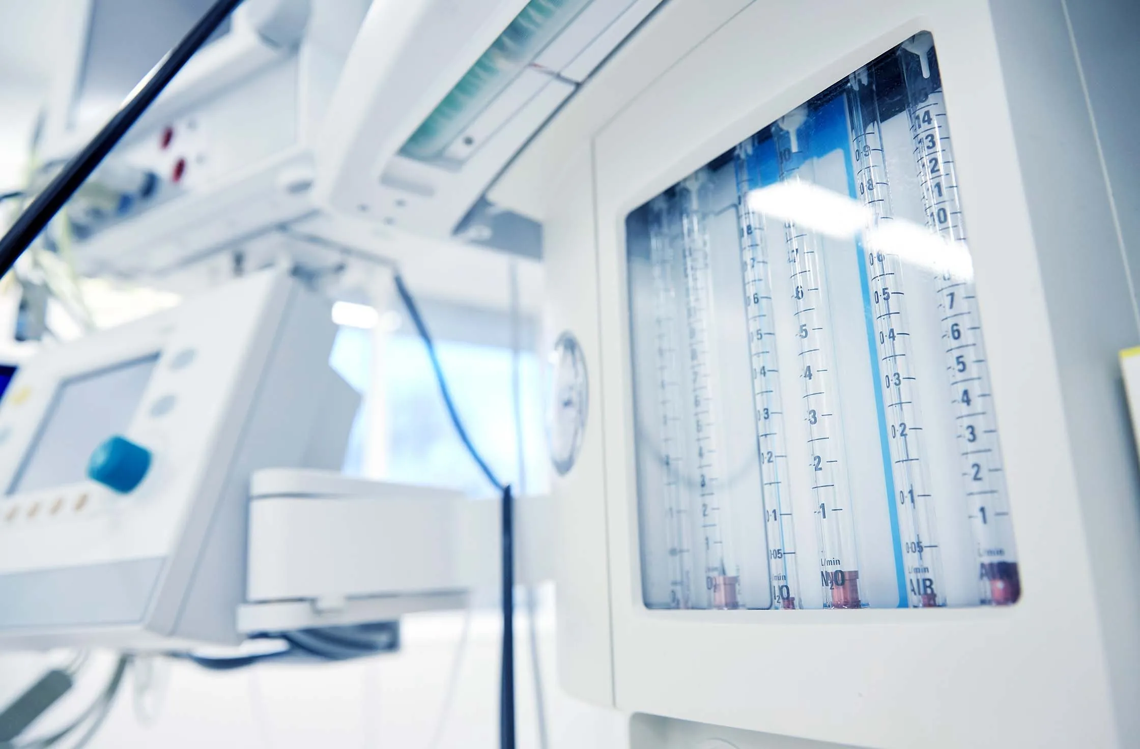 Anesthesia machine in a hospital operating room